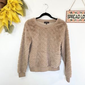 M cozy, soft, crewneck, tan, beige sweat sweater